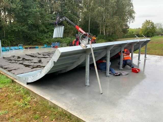 Montage Half Pipe Belgien